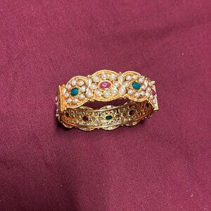 One gram gold adjustable tri-color bangle